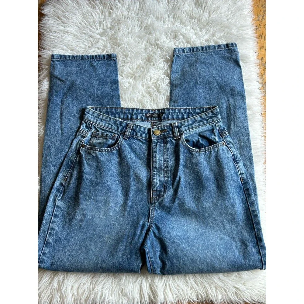 Nasty Gal Women’s Size 8 Acid Washed High Waisted Mom Jeans Y2K